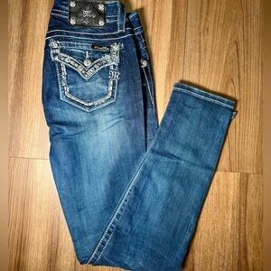 Miss Me Dark Blue Jeans with Embellished Details